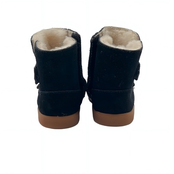 UGG Toddler Winter Boots Keelan II Black Suede Ugg plush Wool Hook & Loop Size 5 - Picture 4 of 10